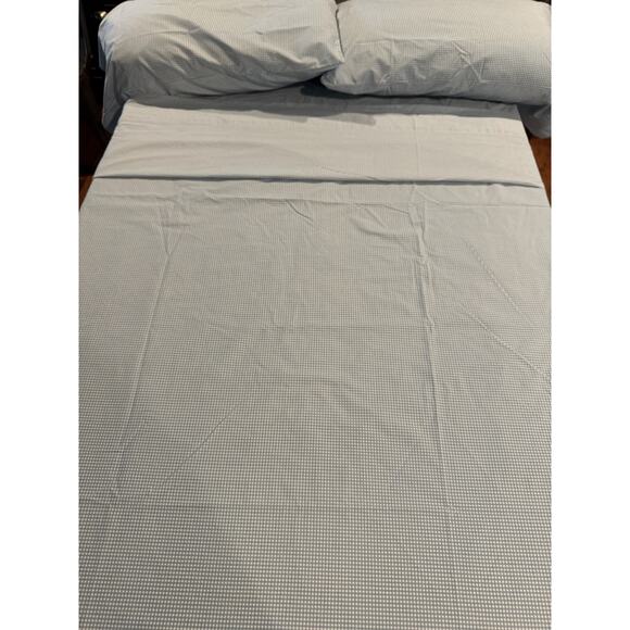 Vtg Lauren Ralph Lauren Blue White Gingham Checked Wendy Full Sheet Set - 4 Pcs - Picture 1 of 8